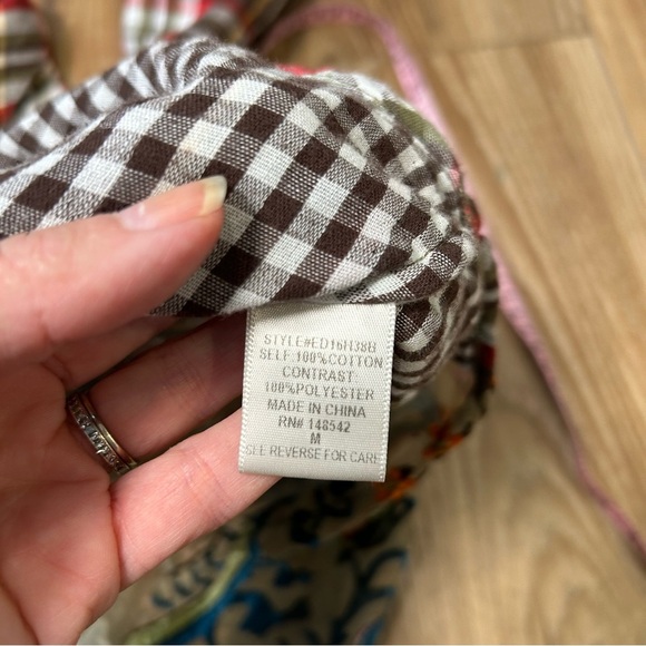 Aratta Silent Journey flannel velvet burnout shirt size medium artsy plaid sheer - Picture 8 of 10